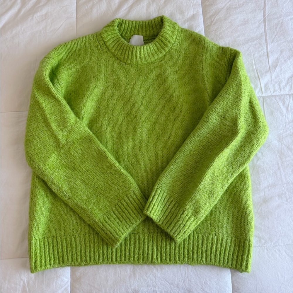 H&M Lime Green Crew Neck Sweater